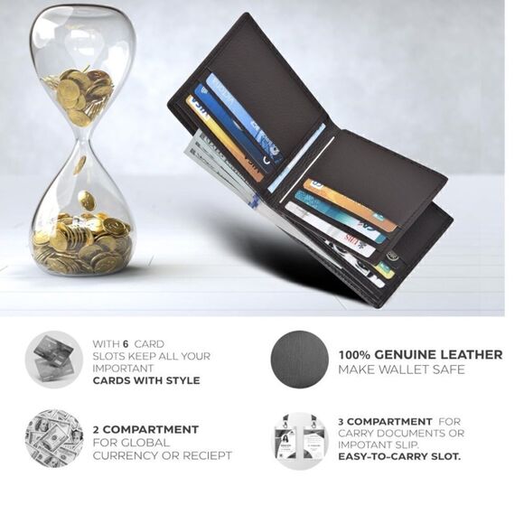 Leather Bifold Wallet - Picture 2 of 6